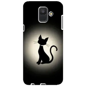 Чехол с принтом для Samsung Galaxy A6 2018, A600F (AlphaPrint) Модные коты (Силуэт котика)