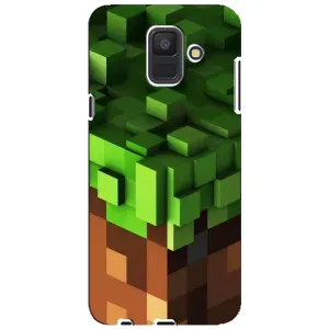 Чехол Майнкрафт на Samsung Galaxy A6 2018, A600F (AlphaPrint) Minecraft (текстура Майнкрафт)