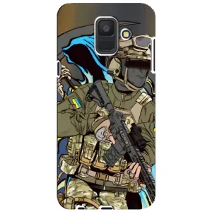 Чехлы с картинкой ЗСУ для Samsung Galaxy A6 2018, A600F (AlphaPrint) (Воин ВСУ)