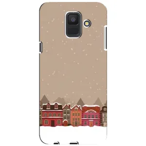 Новогодние, Праздничные Чехлы для Samsung Galaxy A6 2018, A600F - 2024 год (Зимний город)