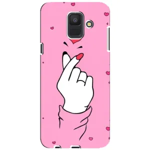 Чехол с принтом для Samsung Galaxy A6 2018, A600F (AlphaPrint - Знак сердечка)