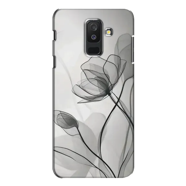Чохол з принтом «Чорні квіти» для Samsung Galaxy A6 Plus 2018 (A605)