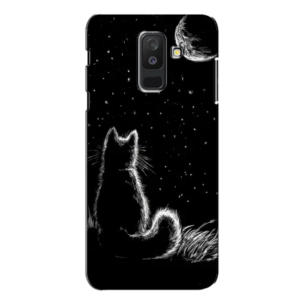 Чохол з принтом «Котик і місяць» для Samsung Galaxy A6 Plus 2018 (A605)
