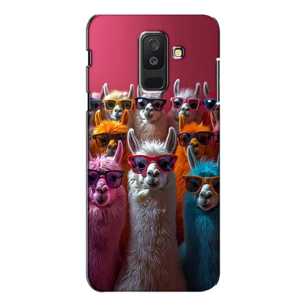 Чохол з принтом «Лами в окулярах» для Samsung Galaxy A6 Plus 2018 (A605)