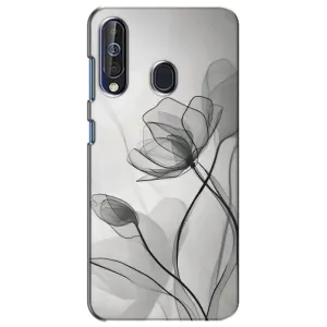 Чохол з квітковим принтом на Самсунг Гелексі А60 2019 (А605Ф) (Чорні квіти)