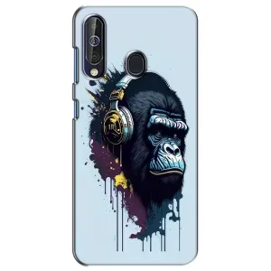 Чохол з Мавпами Samsung Galaxy A60 2019 (A605F) - (AlphaPrint) (Горила в навушниках)