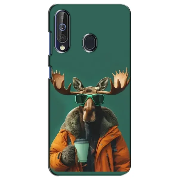 Чехол с принтом «Лось с кофе» для Samsung Galaxy A60 2019 (A605F)