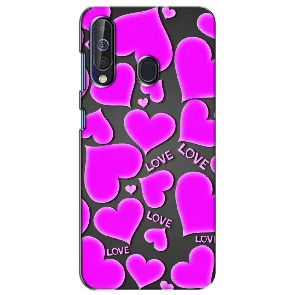 Чехол с принтом «Pink hearts» для Samsung Galaxy A60 2019 (A605F)