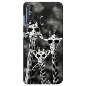 Силіконовий чохол з КАРТИНКАМИ літо для Samsung Galaxy A60 2019 (A605F) (AlphaPrint) (Жирафи в окулярах)