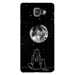 Чехол с рисунком кот на Samsung Galaxy A7 2016 / A7100 / A710F (Девушка с котом)