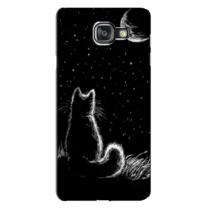 Чехол с принтом для Samsung Galaxy A7 2016 / A7100 / A710F (AlphaPrint) Модные коты (Котик и луна)