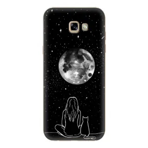 Чехол с рисунком кот на Samsung Galaxy A7 2017 / A720 / A720F (Девушка с котом)