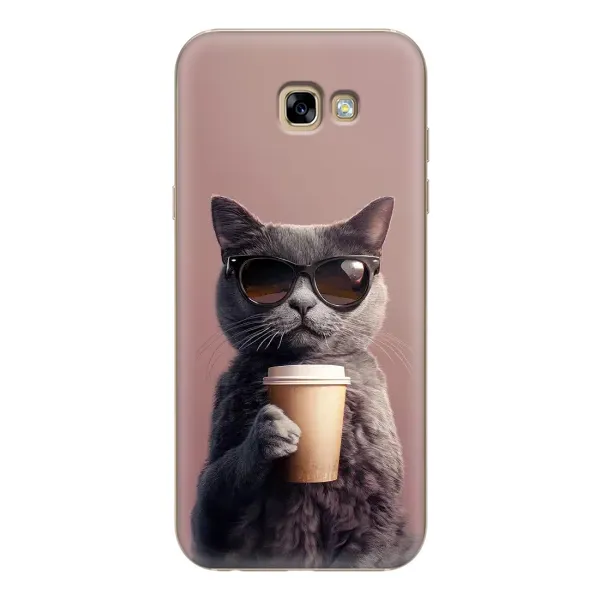 Чехол с принтом «Кот с кофе» для Samsung Galaxy A7 2017 (A720, A720F)