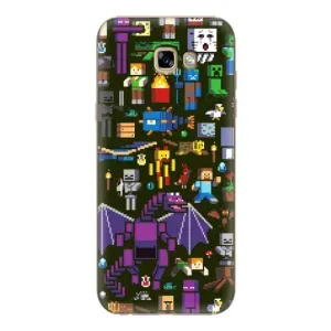 Чехол Майнкрафт на Samsung Galaxy A7 2017 / A720 / A720F (AlphaPrint) Minecraft (Коллаж Майнкрафт)
