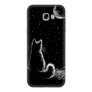 Чехол с принтом для Samsung Galaxy A7 2017 / A720 / A720F (AlphaPrint) Модные коты (Котик и луна)