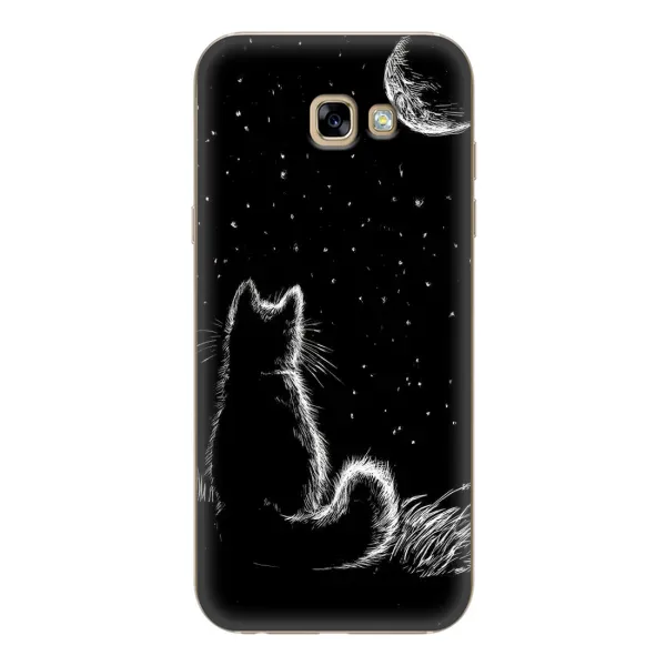 Чехол с принтом «Котик и луна» для Samsung Galaxy A7 2017 (A720, A720F)