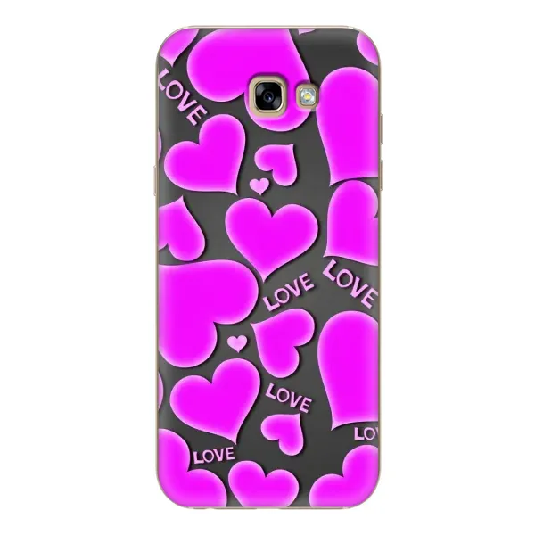 Чехол с принтом «Pink hearts» для Samsung Galaxy A7 2017 (A720, A720F)