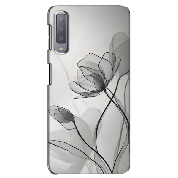 Чохол з принтом «Чорні квіти» для Samsung Galaxy A7 2018 (A750)