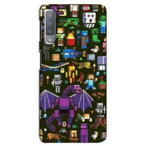 Чохол Майнкрафт на Samsung Galaxy A7-2018, A750 (AlphaPrint) Minecraft (Колаж Майнкрафт)