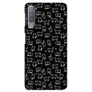 Чохол з принтом для Samsung Galaxy A7-2018, A750 (AlphaPrint) Модні коти (Маленькі котики)