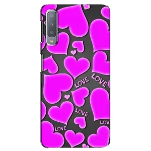 Чехлы для любимой на Самсунг A7-2018, A750 (VPrint) (Pink hearts)