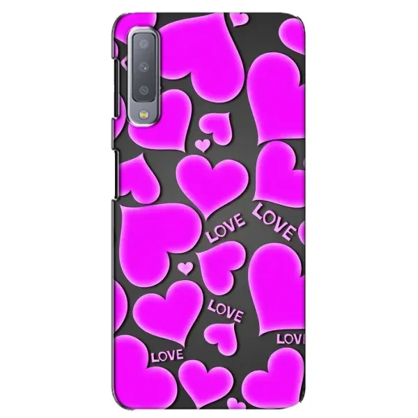Чохол з принтом «Pink hearts» для Samsung Galaxy A7 2018 (A750)