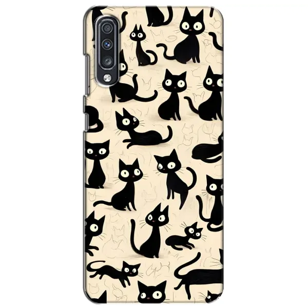 Чохол з принтом «Чорні коти» для Samsung Galaxy A70 2019 (A705F)