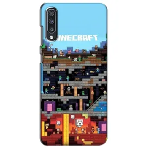 Чехол Майнкрафт на Samsung Galaxy A70 2019 (A705F) (AlphaPrint) Minecraft (фон Minecraft)