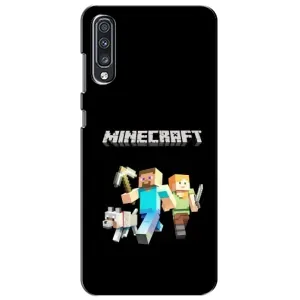 Чехол Майнкрафт на Samsung Galaxy A70 2019 (A705F) (AlphaPrint) Minecraft (герои Minecraft)