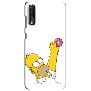 Чехол с Симпсонами для Samsung Galaxy A70 2019 (A705F) (VPrint) (Гомер с пончиком)