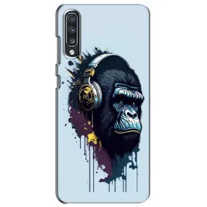 Чехол с Обезьянами Samsung Galaxy A70 2019 (A705F) - (AlphaPrint) (Горилла в наушниках)