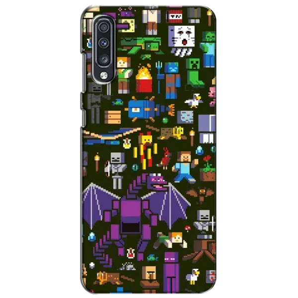 Чехол с принтом «Коллаж Майнкрафт» для Samsung Galaxy A70 2019 (A705F)