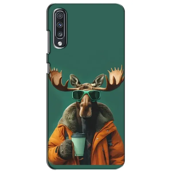 Чехол с принтом «Лось с кофе» для Samsung Galaxy A70 2019 (A705F)