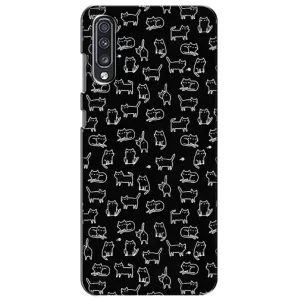 Чехол с принтом для Samsung Galaxy A70 2019 (A705F) (AlphaPrint) Модные коты (Меленькие котики)