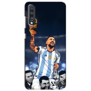 Чехлы для Samsung Galaxy A70 2019 (A705F) (Leo чемпион) (AlphaPrint) (Месси с кубком)