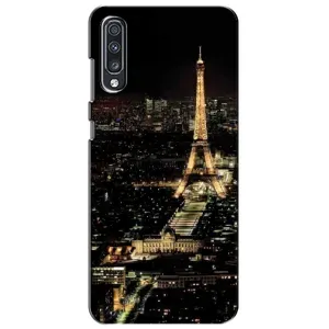 Чехол Эйфелева Башня для Samsung Galaxy A70 2019 (A705F) - (AlphaPrint) (Ночной Париж)