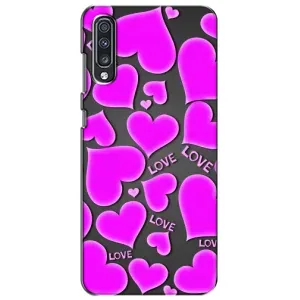 Чехлы для любимой на Самсунг А70 (2019) (VPrint) (Pink hearts)
