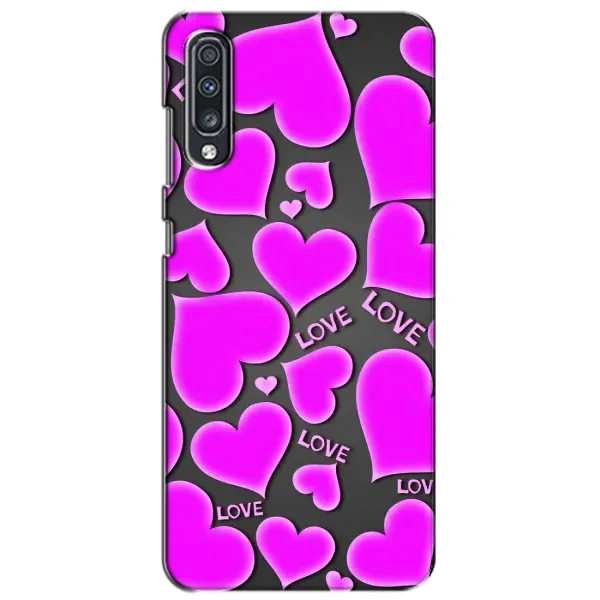 Чехол с принтом «Pink hearts» для Samsung Galaxy A70 2019 (A705F)