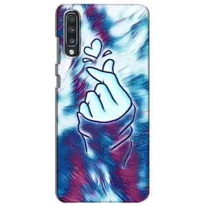Чехол с принтом для Samsung Galaxy A70 2019 (A705F) (AlphaPrint - Знак сердечка) (Радужное сердце)