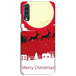 Рождественские Чехлы для Samsung Galaxy A70 2019 (A705F) (VPrint) (Санта с оленями)