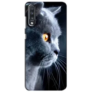 Чехлы с Котиками для Samsung Galaxy A70 2019 (A705F) (VPrint) (Серый Кот)