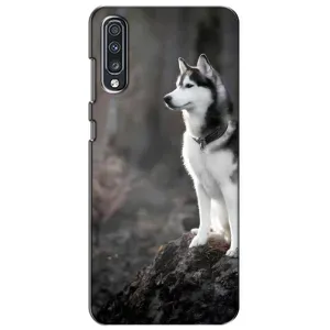 Чехол с Хаски для Samsung Galaxy A70 2019 (A705F) - (AlphaPrint) (Верный пес)