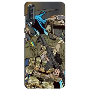 Чехлы с картинкой ЗСУ для Samsung Galaxy A70 2019 (A705F) (AlphaPrint) (Воин ВСУ)