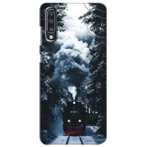 Новогодние, Праздничные Чехлы для Samsung Galaxy A70 2019 (A705F) - 2024 год (Зимний поезд)