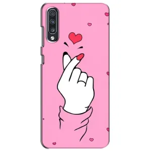 Чехол с принтом для Samsung Galaxy A70 2019 (A705F) (AlphaPrint - Знак сердечка) (Знак Love)
