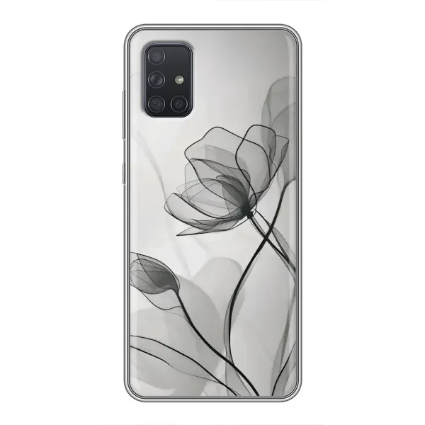 Чехол с принтом «Черные цветы» для Samsung Galaxy A71 (A715)