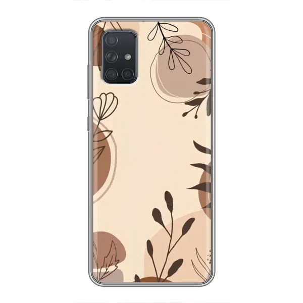 Чехол с принтом «Коричневые цветы» для Samsung Galaxy A71 (A715)