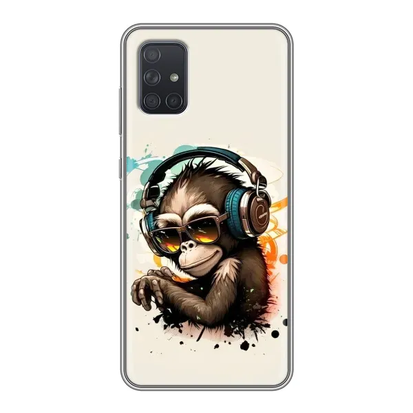 Чехол с принтом «Макака в наушниках» для Samsung Galaxy A71 (A715)
