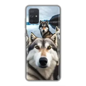 Чехол с Хаски для Samsung Galaxy A71 (A715) - (AlphaPrint) (Селфи ХАски)