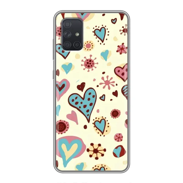 Чехол с принтом «Сердечки» для Samsung Galaxy A71 (A715) Чехол с принтом «Сердечки» для Samsung Galaxy A71 (A715)